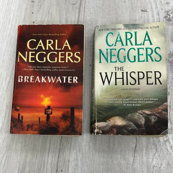 Carla Neggers 2 Softcover Book Bundle Breakwater The Whisper - Picture 1 of 4
